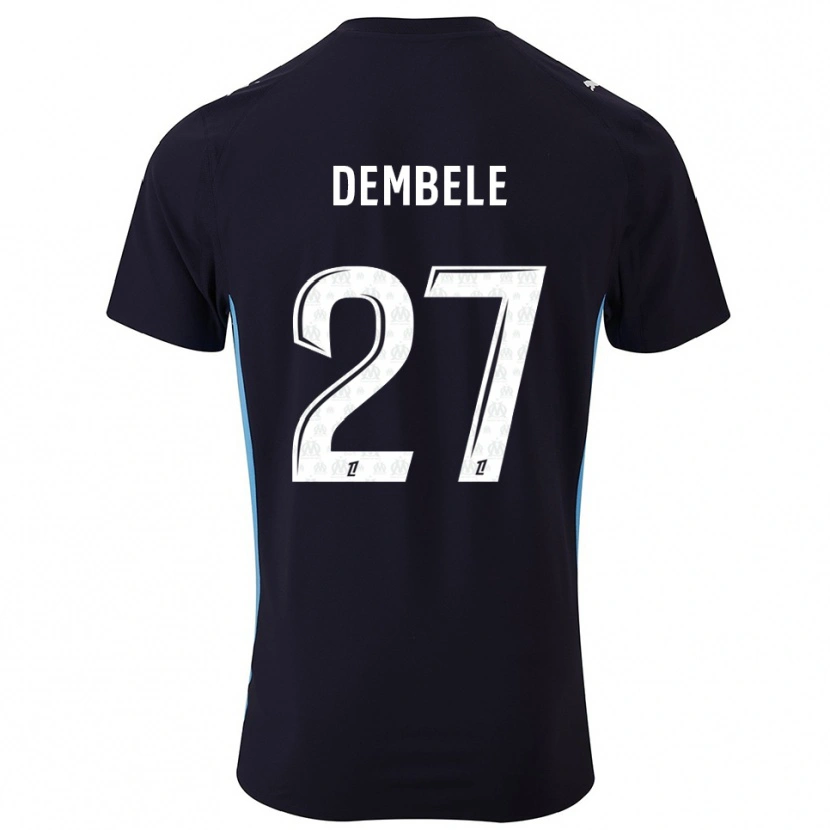 Danxen Damen Coumba Dembélé #27 Schwarz Himmelblau Auswärtstrikot Trikot 2025/26 T-Shirt