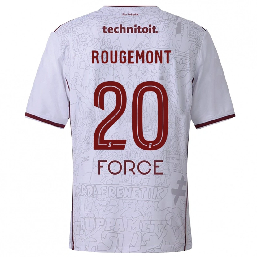 Danxen Damen Justine Rougemont #20 Weiß Burgunderrot Auswärtstrikot Trikot 2025/26 T-Shirt