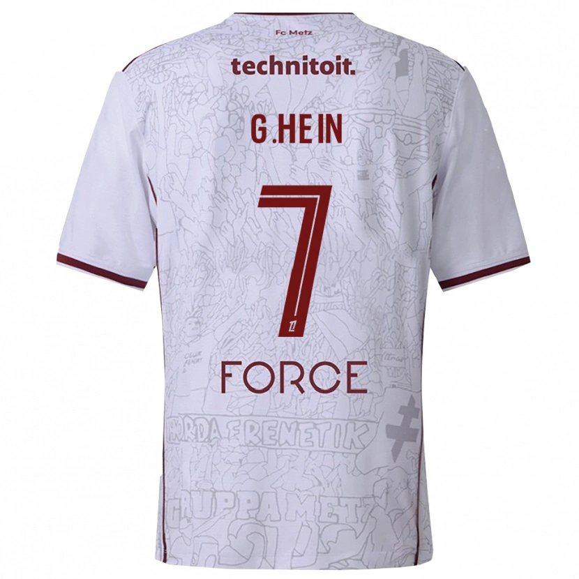 Danxen Damen Gauthier Hein #7 Weiß Burgunderrot Auswärtstrikot Trikot 2025/26 T-Shirt