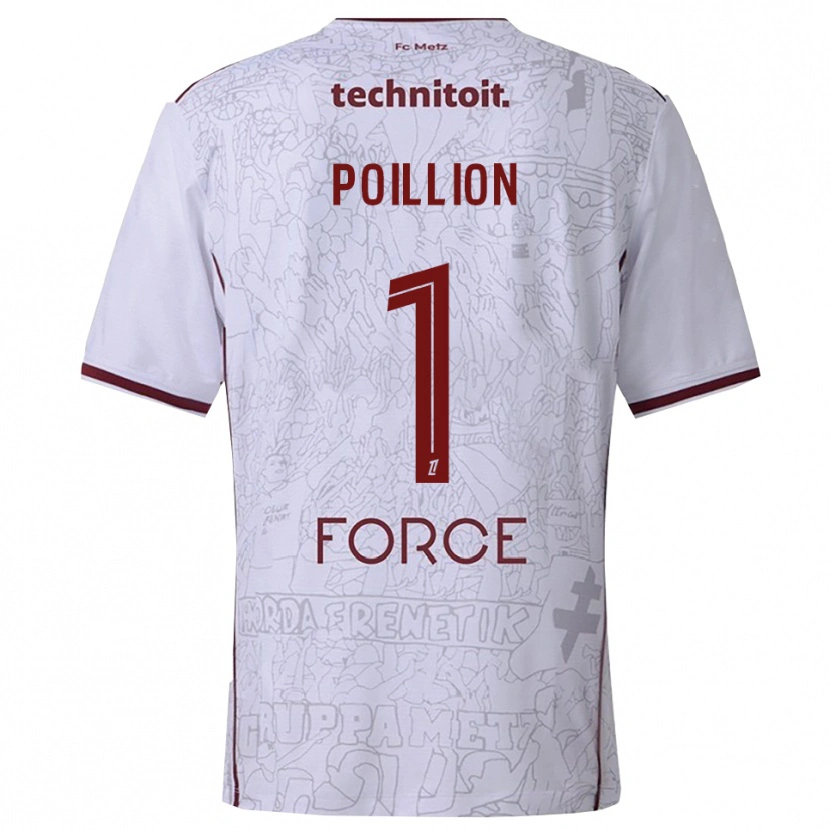 Danxen Damen Noé Poillion #1 Weiß Burgunderrot Auswärtstrikot Trikot 2025/26 T-Shirt
