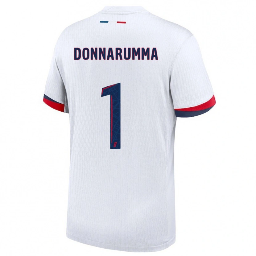 Danxen Damen Gianluigi Donnarumma #1 Weiß Rot Auswärtstrikot Trikot 2025/26 T-Shirt