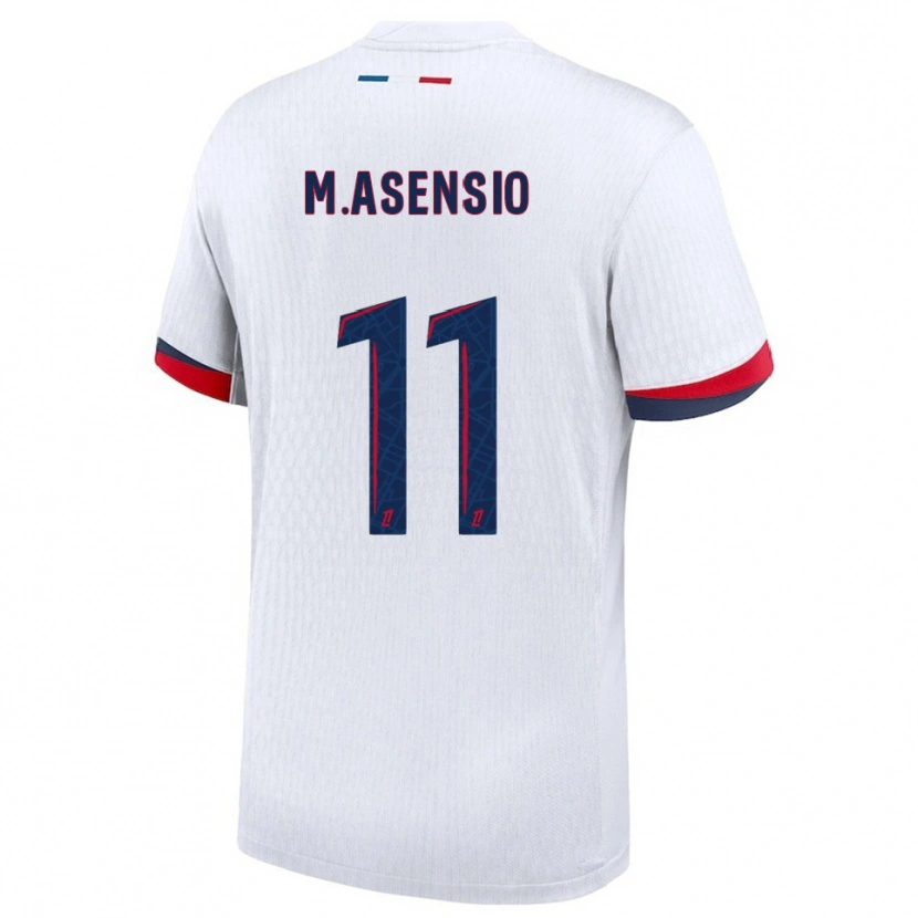 Danxen Damen Marco Asensio #11 Weiß Rot Auswärtstrikot Trikot 2025/26 T-Shirt