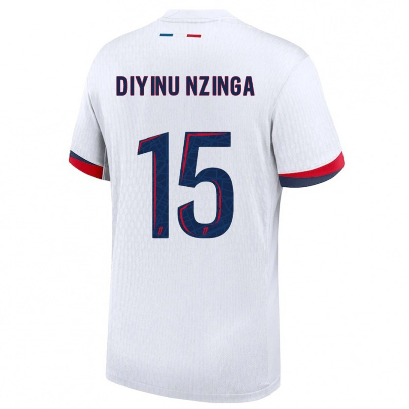 Danxen Damen Vainqueur Diyinu Nzinga #15 Weiß Rot Auswärtstrikot Trikot 2025/26 T-Shirt