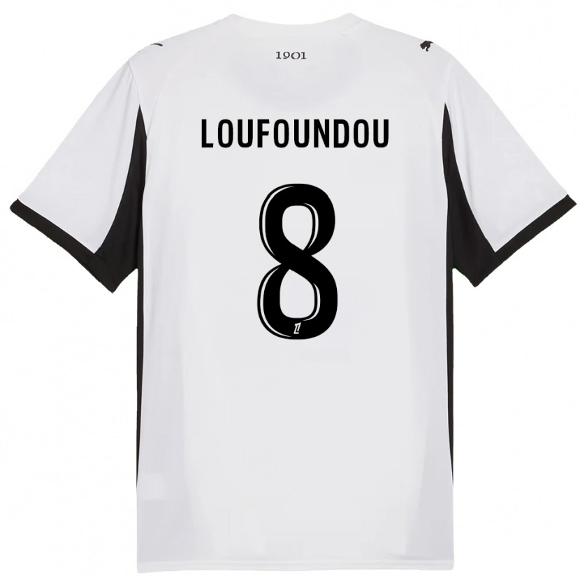 Danxen Damen Noah Loufoundou #8 Weiß Schwarz Auswärtstrikot Trikot 2025/26 T-Shirt