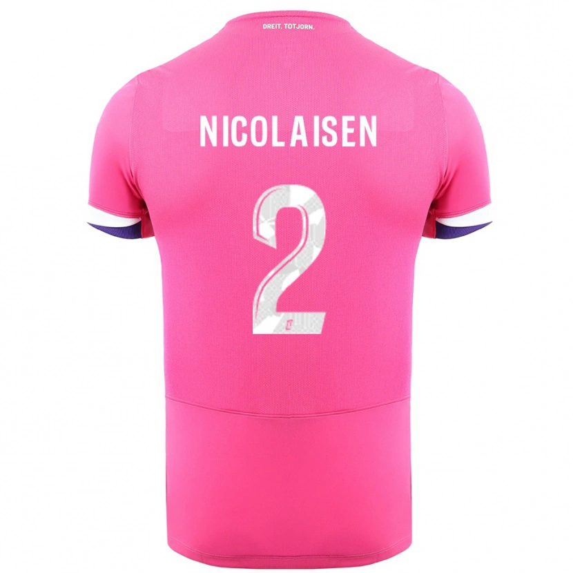 Danxen Damen Rasmus Nicolaisen #2 Rosa Weiß Auswärtstrikot Trikot 2025/26 T-Shirt