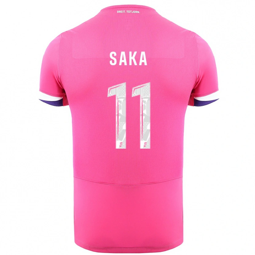 Danxen Damen Mathis Saka #11 Rosa Weiß Auswärtstrikot Trikot 2025/26 T-Shirt