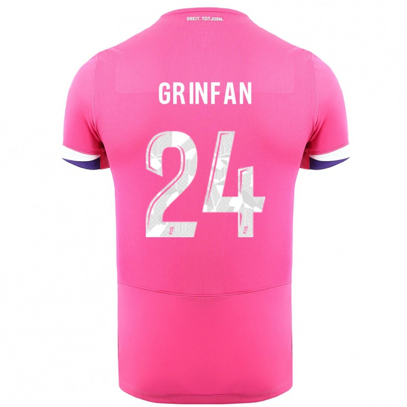 Danxen Damen Roma Grinfan #24 Rosa Weiß Auswärtstrikot Trikot 2025/26 T-Shirt