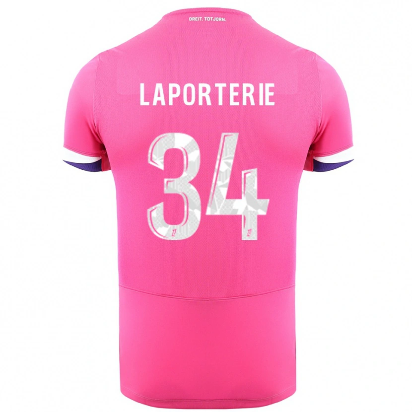 Danxen Damen Ambre Laporterie #34 Rosa Weiß Auswärtstrikot Trikot 2025/26 T-Shirt