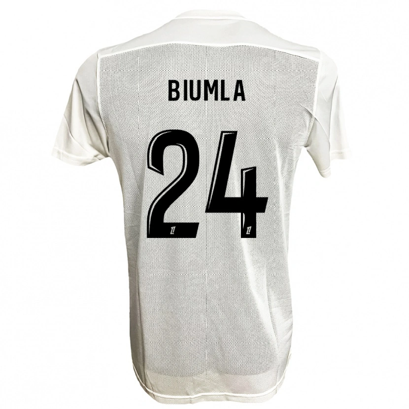 Danxen Damen Emmanuel Biumla #24 Schwarz Weiß Auswärtstrikot Trikot 2025/26 T-Shirt