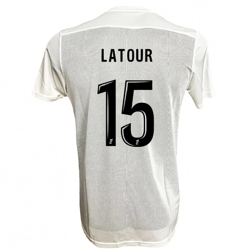 Danxen Damen Léo Latour #15 Schwarz Weiß Auswärtstrikot Trikot 2025/26 T-Shirt
