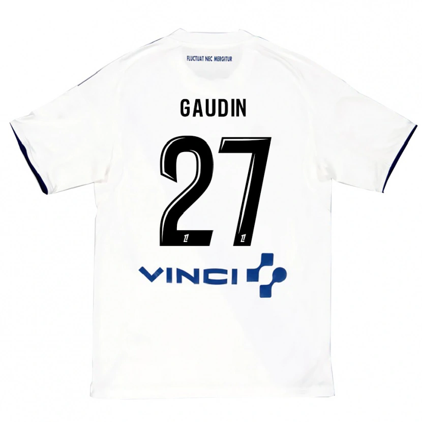 Danxen Damen Jules Gaudin #27 Weiß Blau Auswärtstrikot Trikot 2025/26 T-Shirt