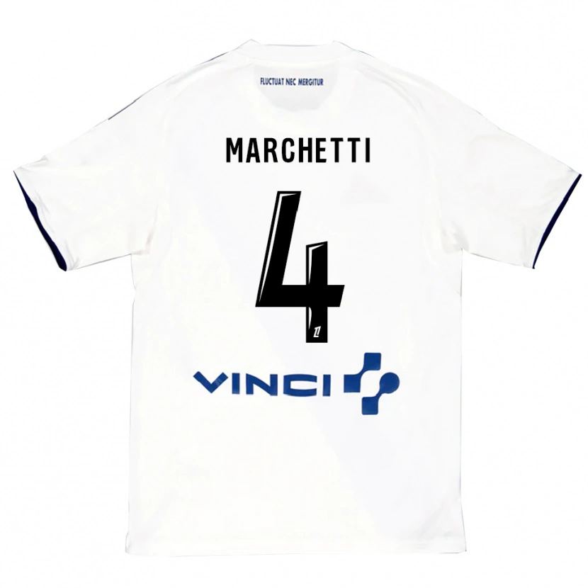 Danxen Damen Vincent Marchetti #4 Weiß Blau Auswärtstrikot Trikot 2025/26 T-Shirt