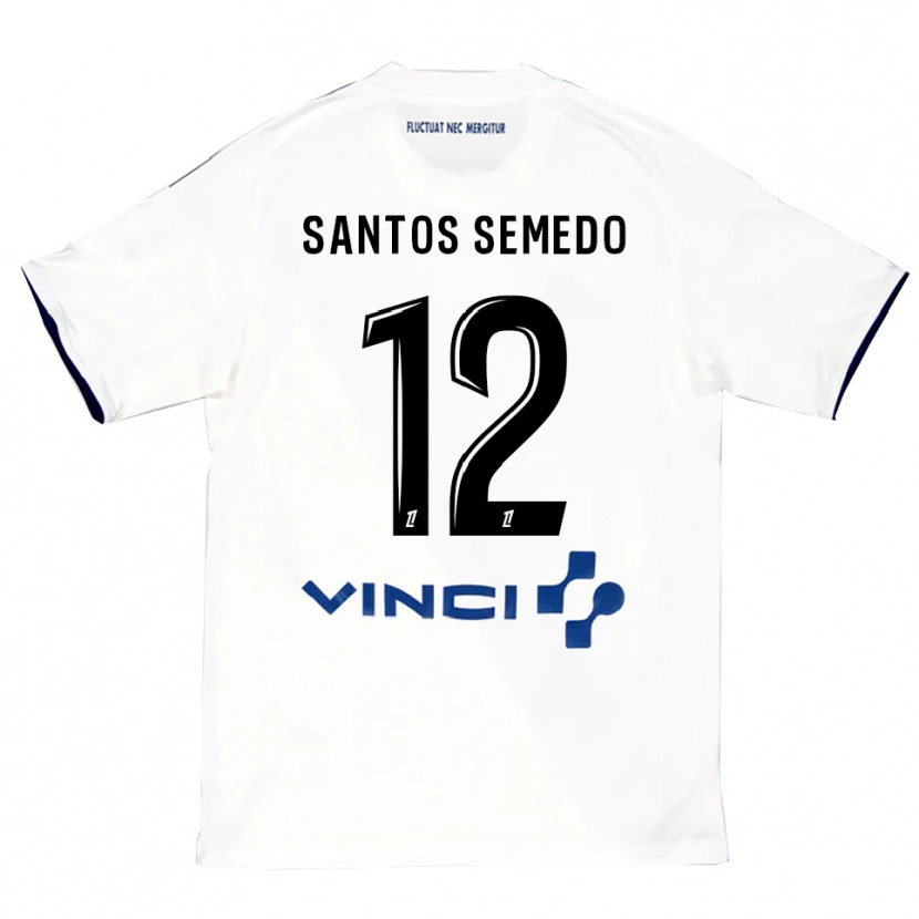 Danxen Damen Ilyes Dos Santos Semedo #12 Weiß Blau Auswärtstrikot Trikot 2025/26 T-Shirt