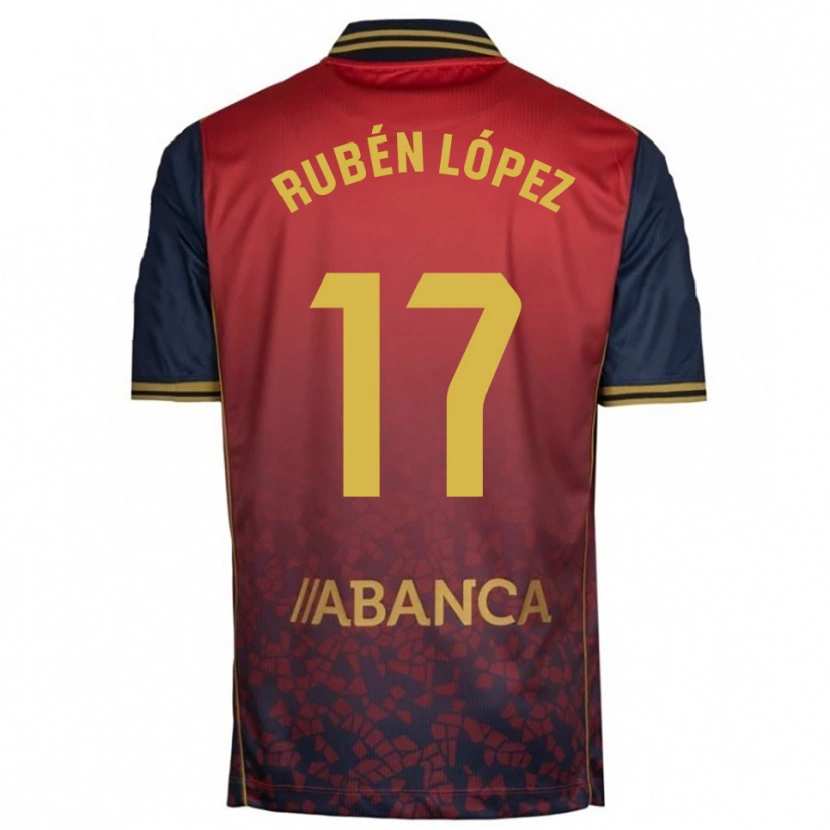 Danxen Damen Rubén López #17 Rot Marine Auswärtstrikot Trikot 2025/26 T-Shirt