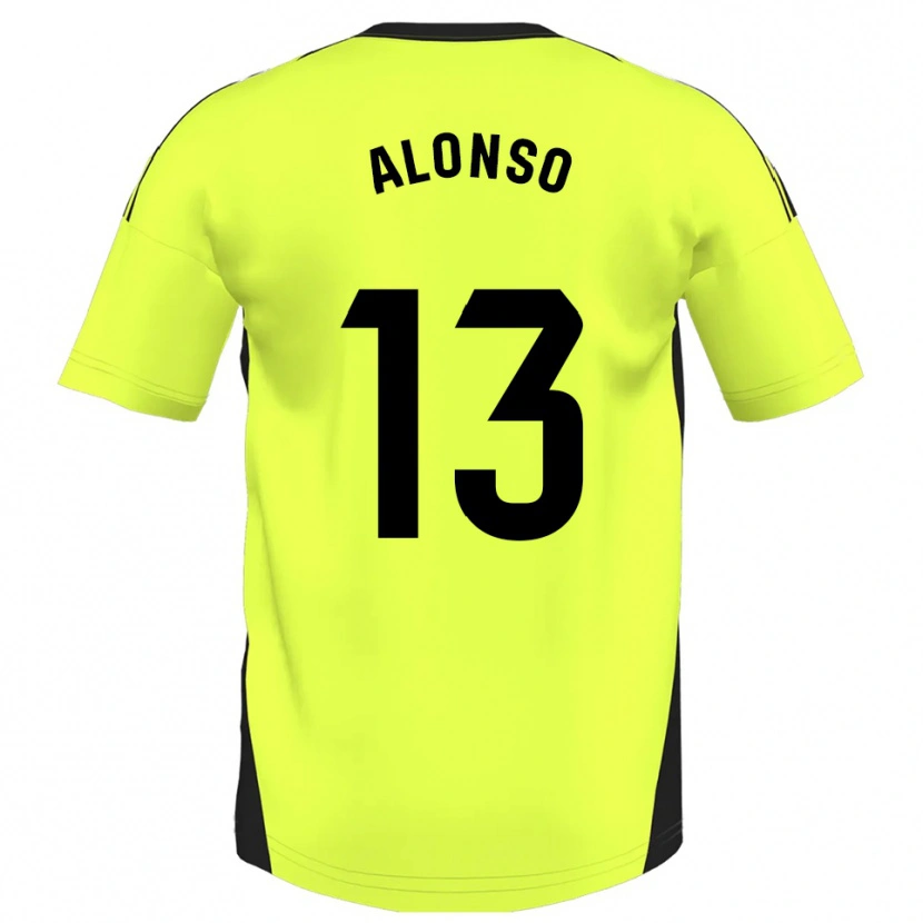 Danxen Damen Maikel Alonso #13 Fluoreszierendes Gelb Auswärtstrikot Trikot 2025/26 T-Shirt