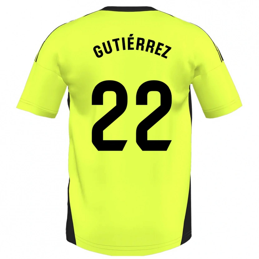 Danxen Damen Juan Gutiérrez #22 Fluoreszierendes Gelb Auswärtstrikot Trikot 2025/26 T-Shirt