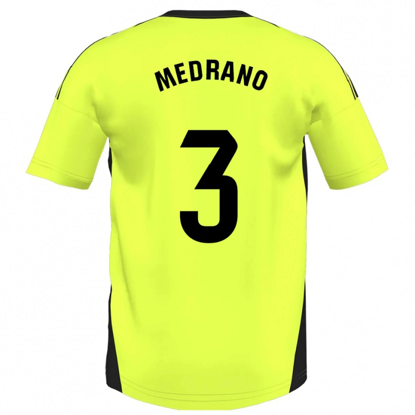 Danxen Damen Fernando Medrano #3 Fluoreszierendes Gelb Auswärtstrikot Trikot 2025/26 T-Shirt