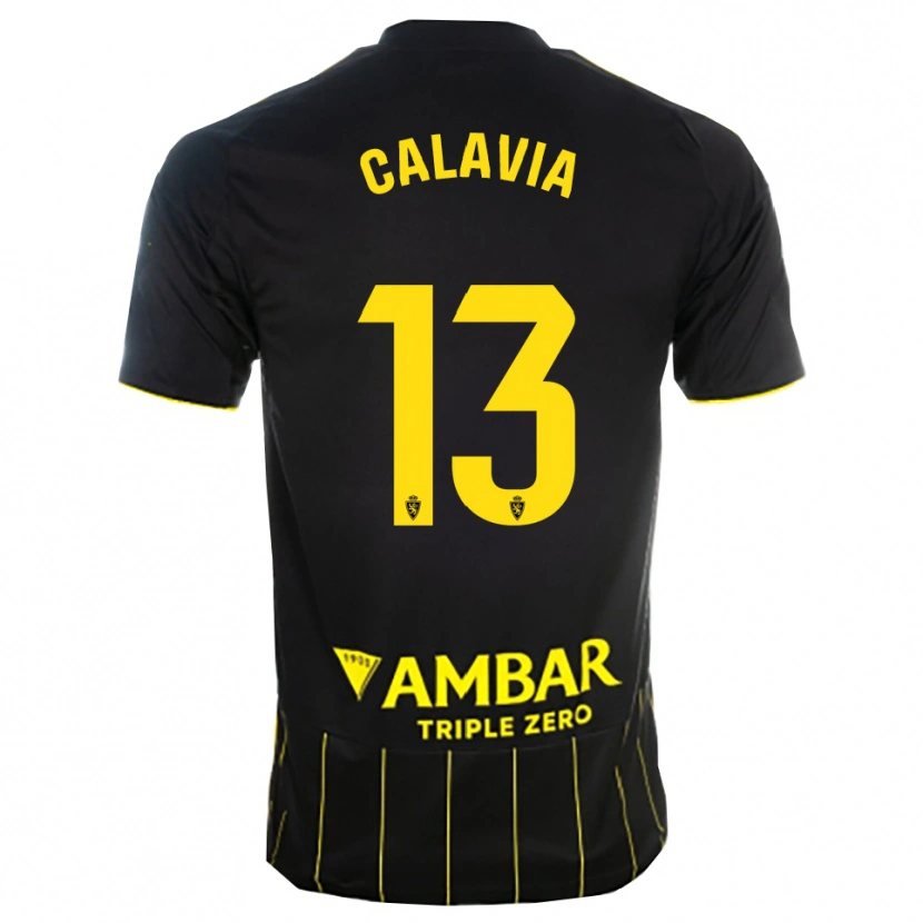 Danxen Damen Carlos Calavia #13 Schwarz Gelb Auswärtstrikot Trikot 2025/26 T-Shirt