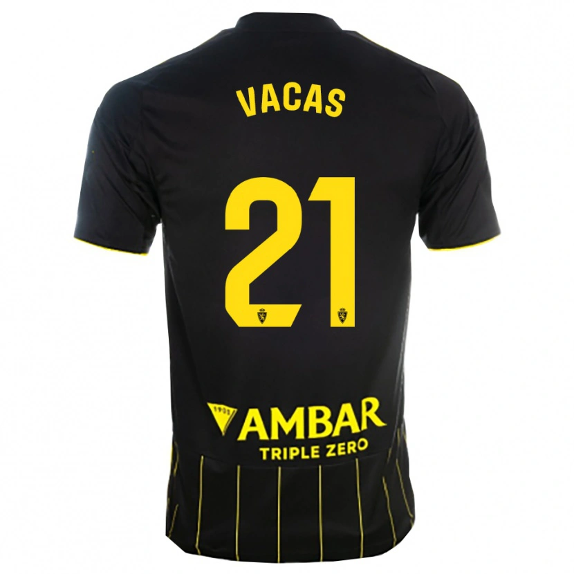 Danxen Damen Óscar Vacas #21 Schwarz Gelb Auswärtstrikot Trikot 2025/26 T-Shirt