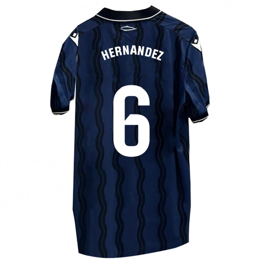 Danxen Damen Carlos Hernández #6 Dunkelblau Schwarz Auswärtstrikot Trikot 2025/26 T-Shirt