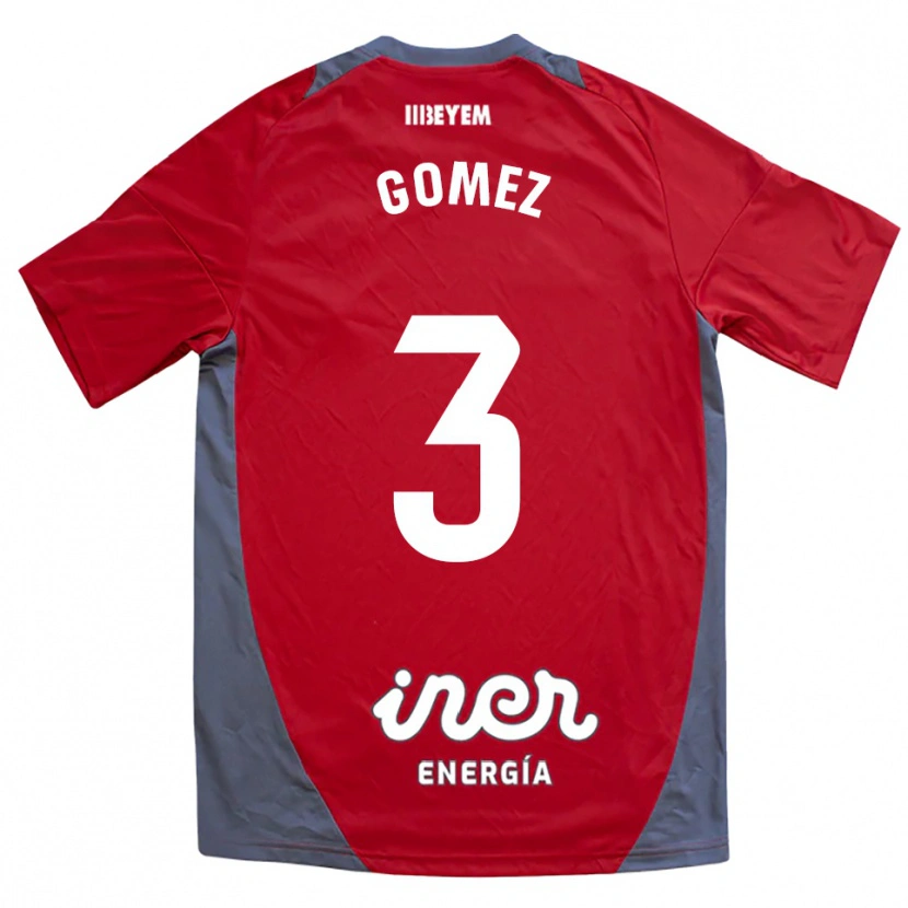 Danxen Damen Jonathan Gómez #3 Rot Grau Auswärtstrikot Trikot 2025/26 T-Shirt