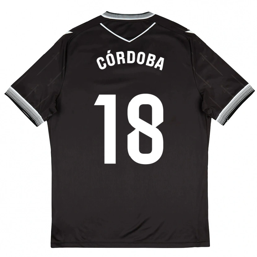 Danxen Damen Aitor Córdoba #18 Schwarz Weiß Auswärtstrikot Trikot 2025/26 T-Shirt