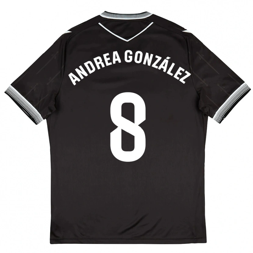 Danxen Damen Andrea González #8 Schwarz Weiß Auswärtstrikot Trikot 2025/26 T-Shirt
