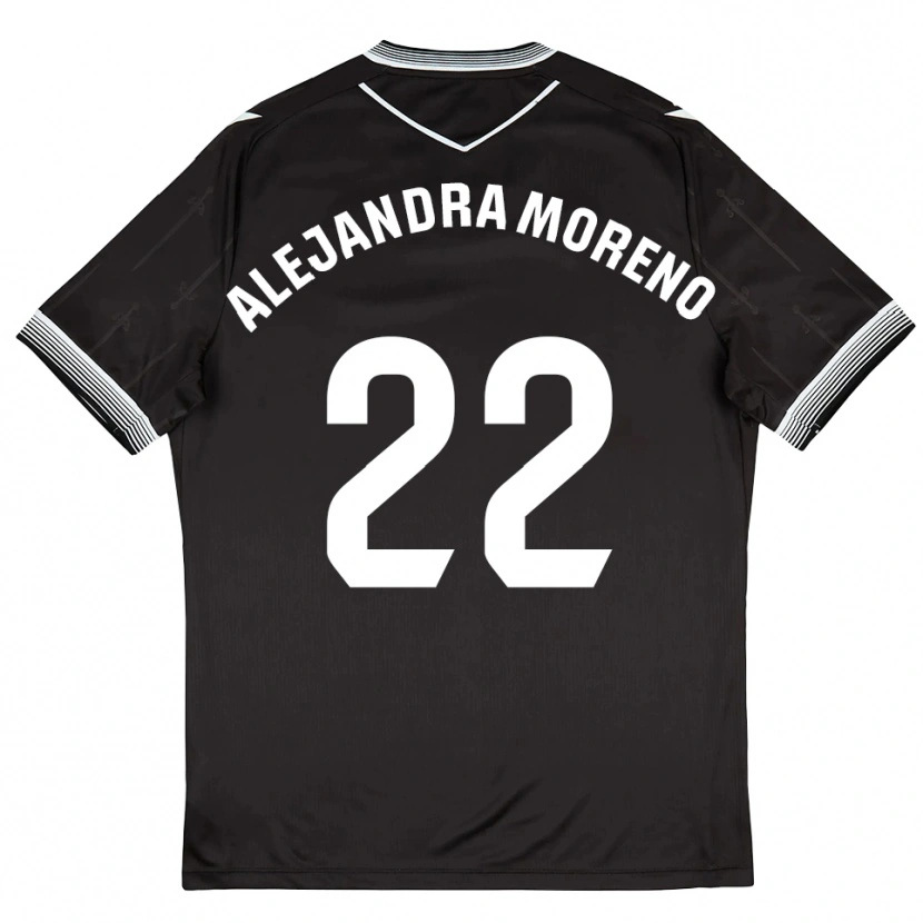 Danxen Damen Alejandra Moreno #22 Schwarz Weiß Auswärtstrikot Trikot 2025/26 T-Shirt