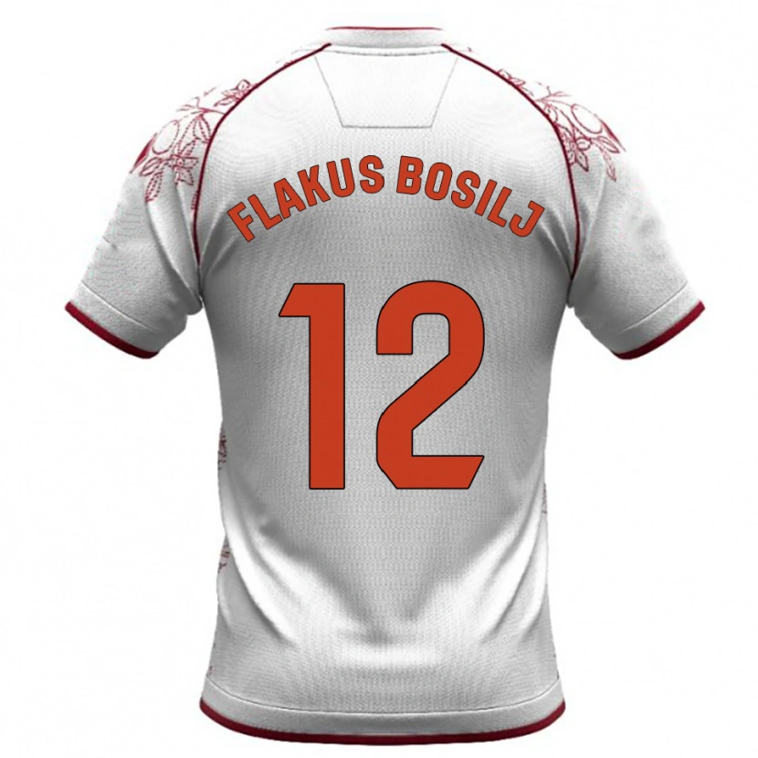 Danxen Damen David Flakus Bosilj #12 Weiß Burgunderrot Auswärtstrikot Trikot 2025/26 T-Shirt