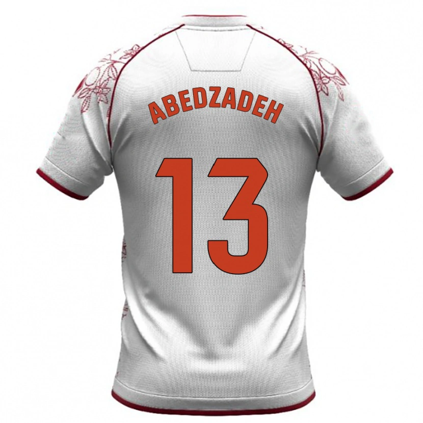 Danxen Damen Amir Abedzadeh #13 Weiß Burgunderrot Auswärtstrikot Trikot 2025/26 T-Shirt
