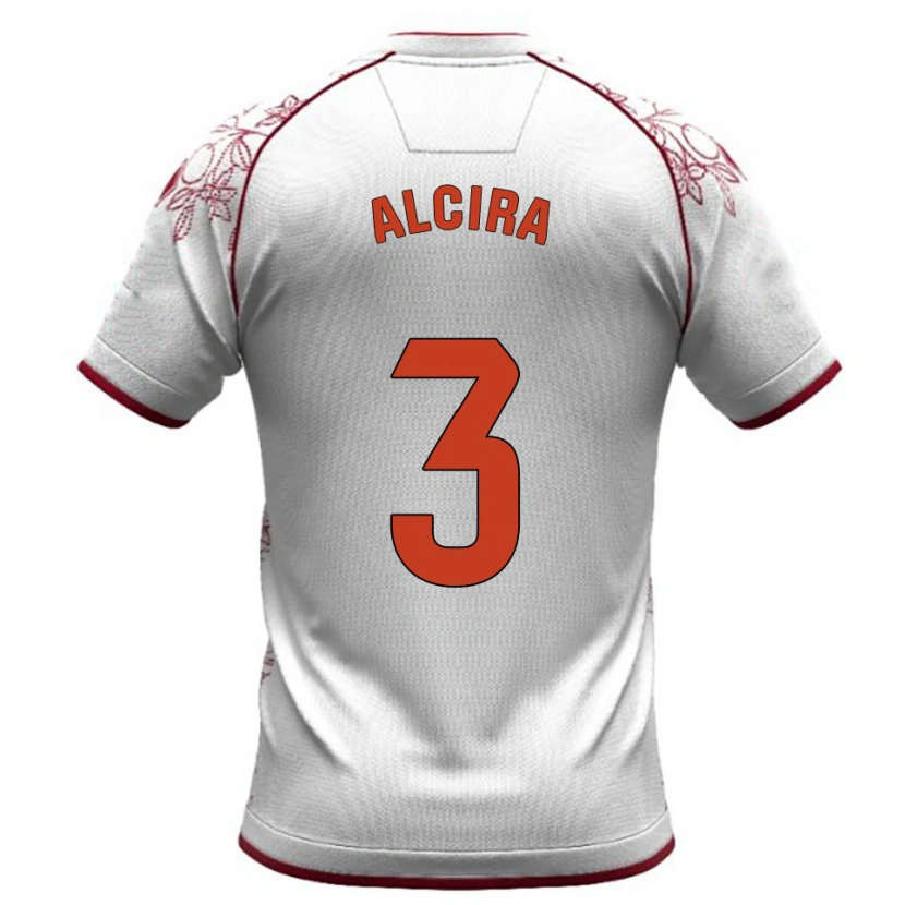 Danxen Damen Álex Alcira #3 Weiß Burgunderrot Auswärtstrikot Trikot 2025/26 T-Shirt