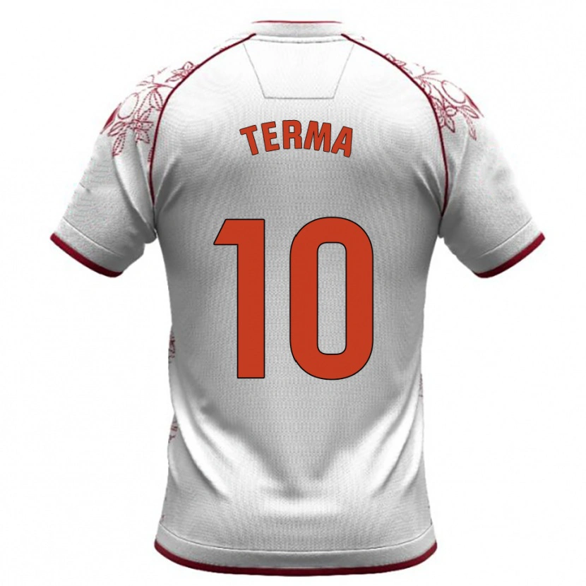 Danxen Damen Guillem Terma #10 Weiß Burgunderrot Auswärtstrikot Trikot 2025/26 T-Shirt
