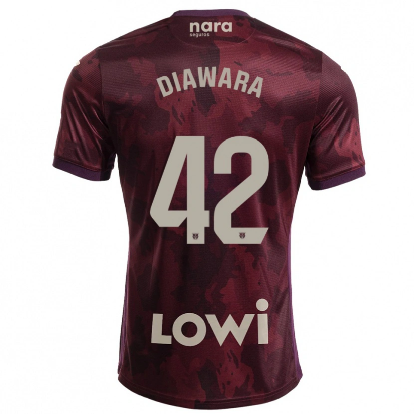 Danxen Damen Amadou Diawara #42 Burgunderrot Weiß Auswärtstrikot Trikot 2025/26 T-Shirt