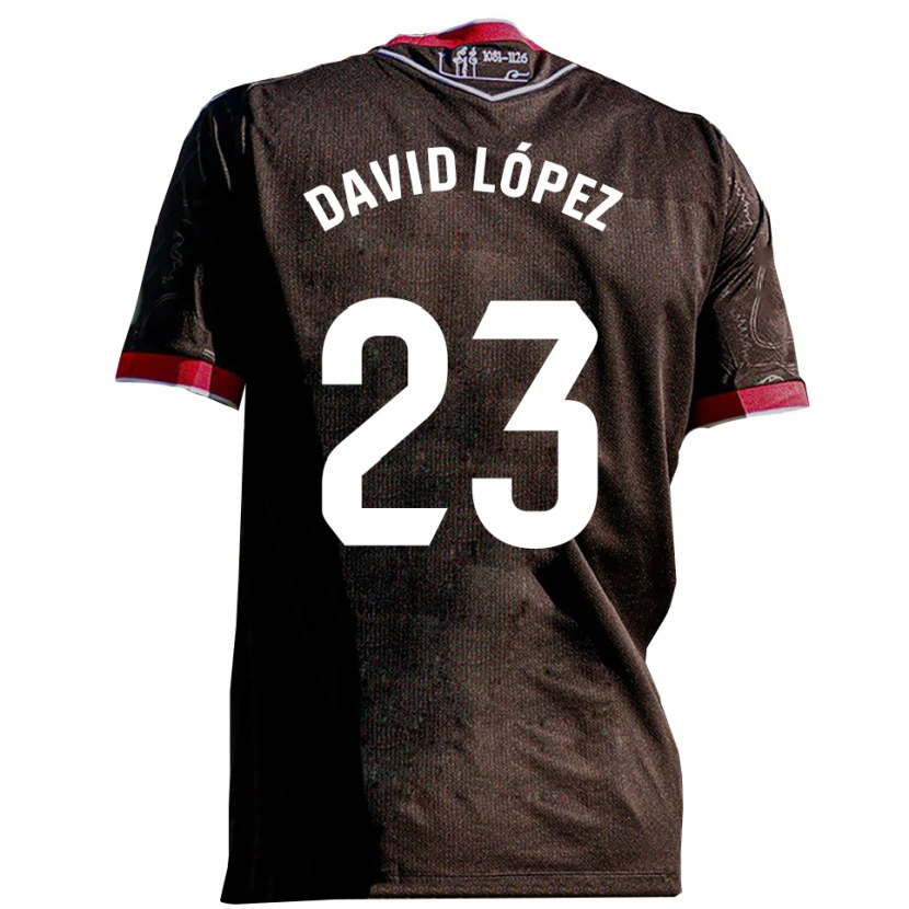 Danxen Damen David López #23 Schwarz Rot Auswärtstrikot Trikot 2025/26 T-Shirt