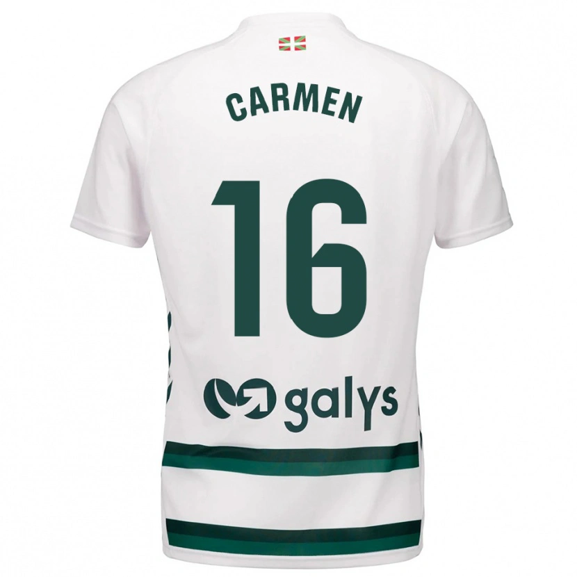 Danxen Damen Carmen Álvarez Sánchez #16 Weiß Grün Auswärtstrikot Trikot 2025/26 T-Shirt