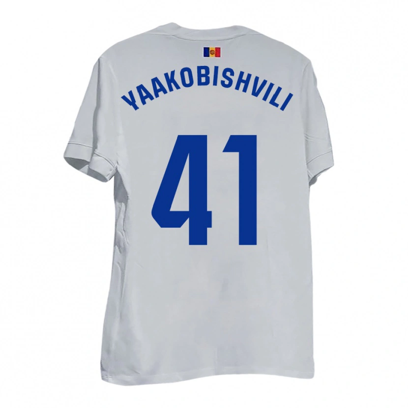 Danxen Damen Áron Yaakobishvili #41 Weiß Blau Gelb Auswärtstrikot Trikot 2025/26 T-Shirt
