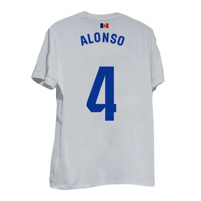 Danxen Damen Gael Alonso #4 Weiß Blau Gelb Auswärtstrikot Trikot 2025/26 T-Shirt