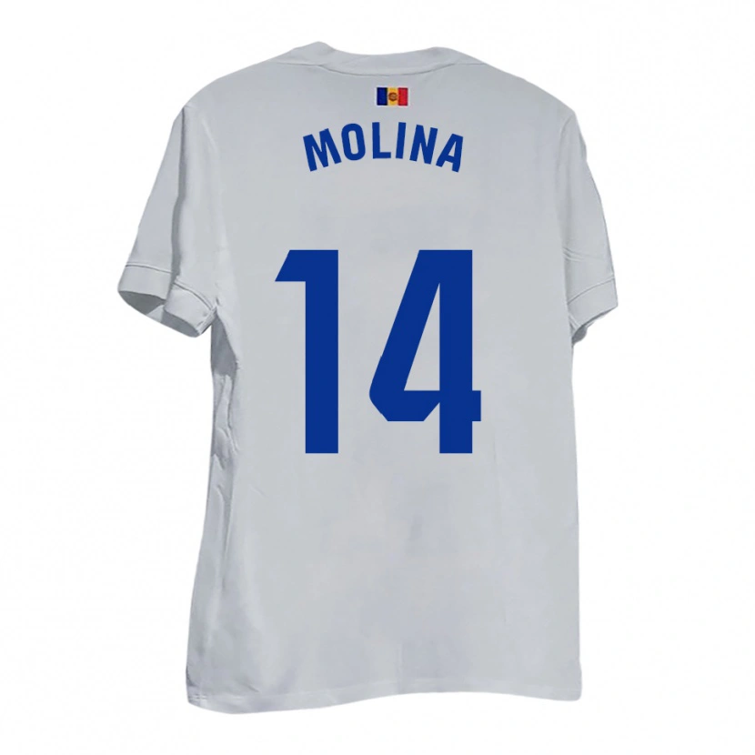 Danxen Damen Sergio Molina #14 Weiß Blau Gelb Auswärtstrikot Trikot 2025/26 T-Shirt
