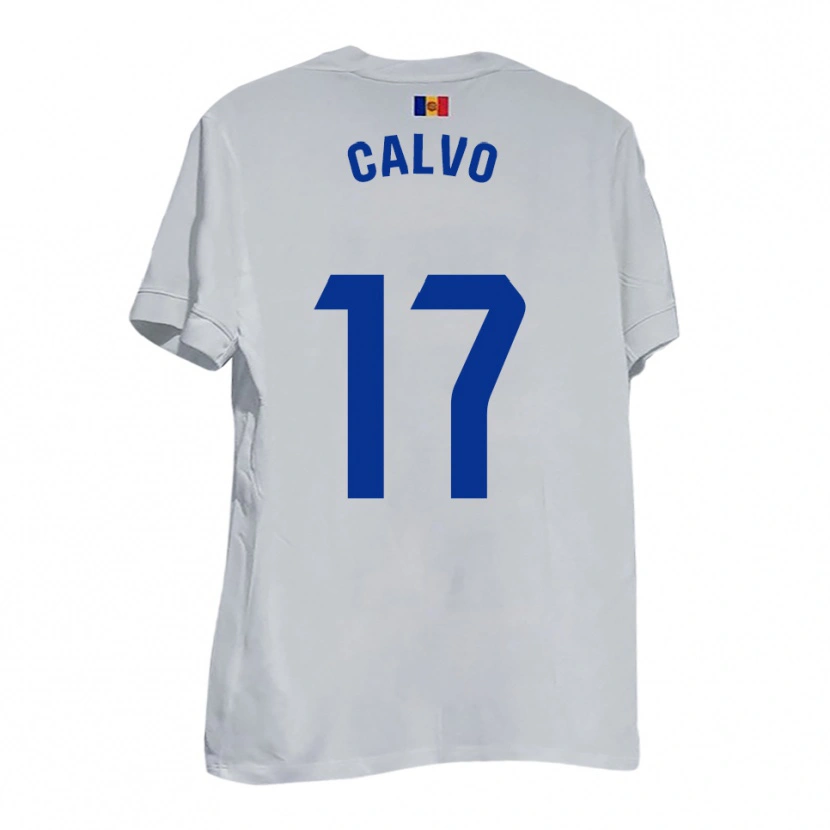 Danxen Damen Álex Calvo #17 Weiß Blau Gelb Auswärtstrikot Trikot 2025/26 T-Shirt