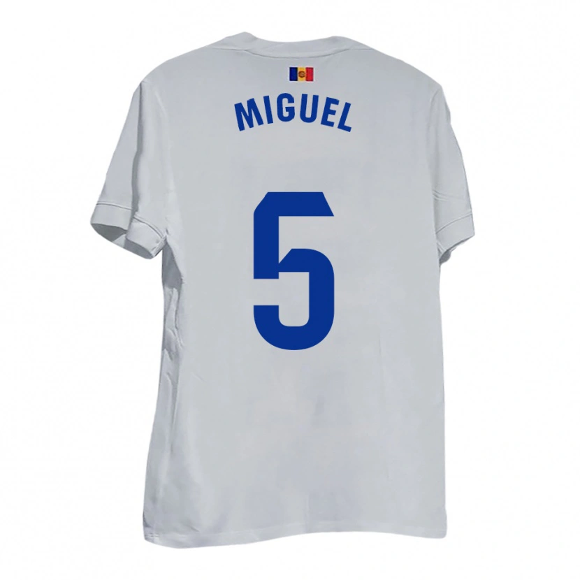 Danxen Damen Carlos Miguel #5 Weiß Blau Gelb Auswärtstrikot Trikot 2025/26 T-Shirt