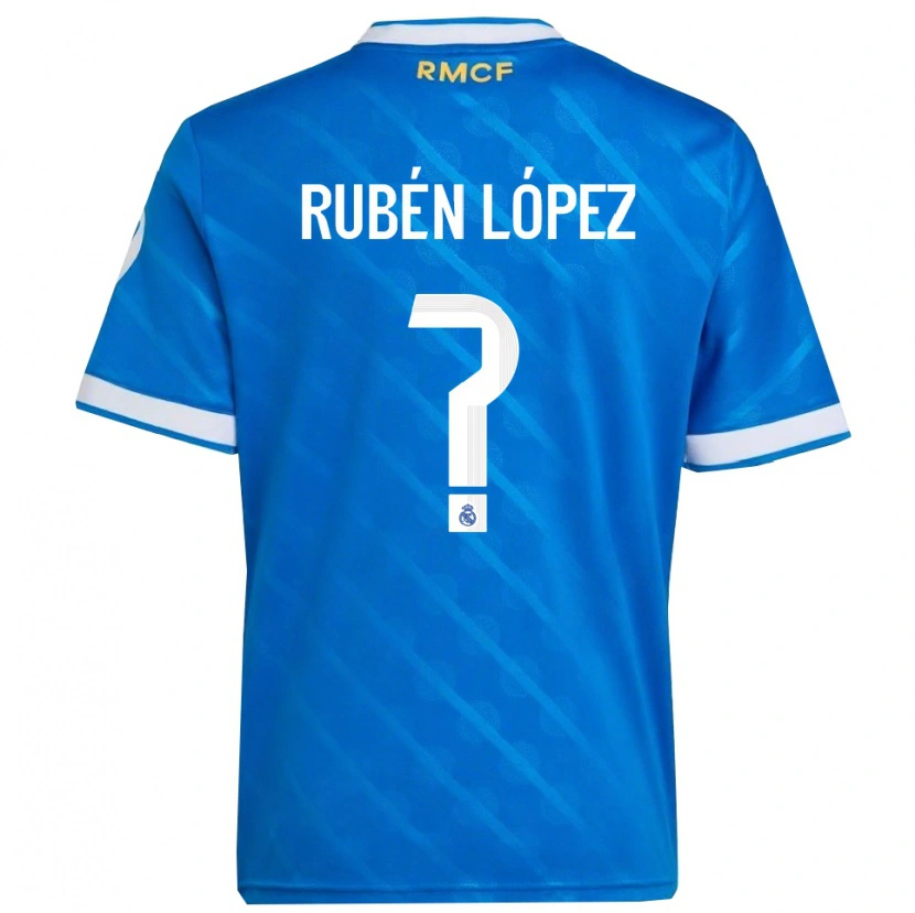 Danxen Damen Rubén López #0 Blau Weiß Ausweichtrikot Trikot 2025/26 T-Shirt