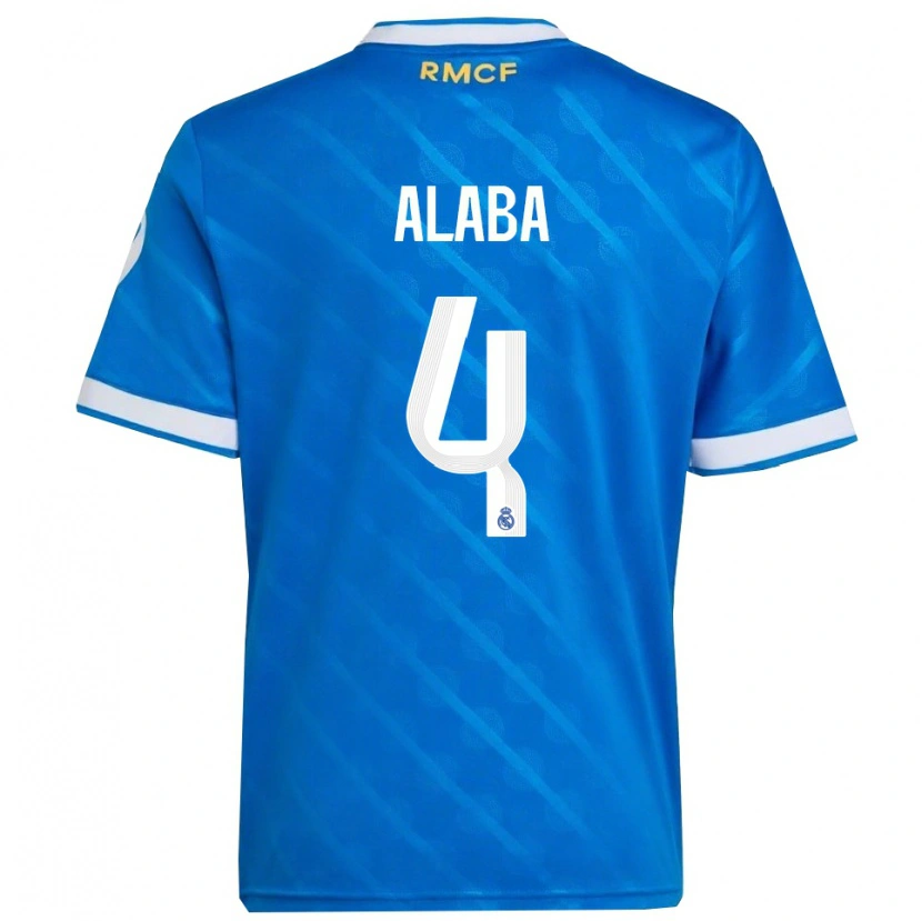 Danxen Damen David Alaba #4 Blau Weiß Ausweichtrikot Trikot 2025/26 T-Shirt
