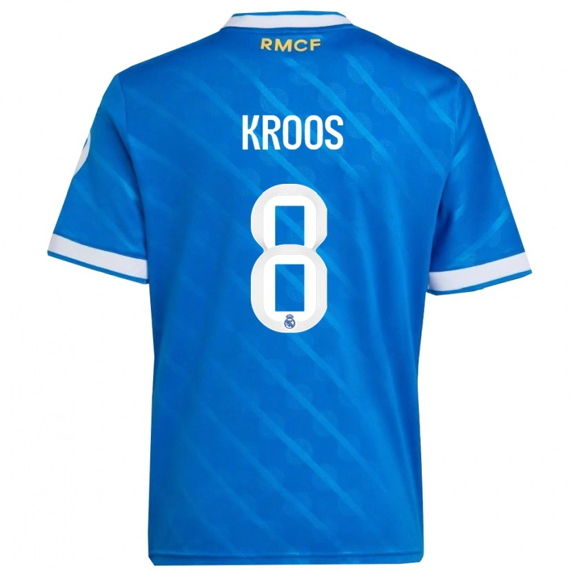 Danxen Damen Toni Kroos #8 Blau Weiß Ausweichtrikot Trikot 2025/26 T-Shirt