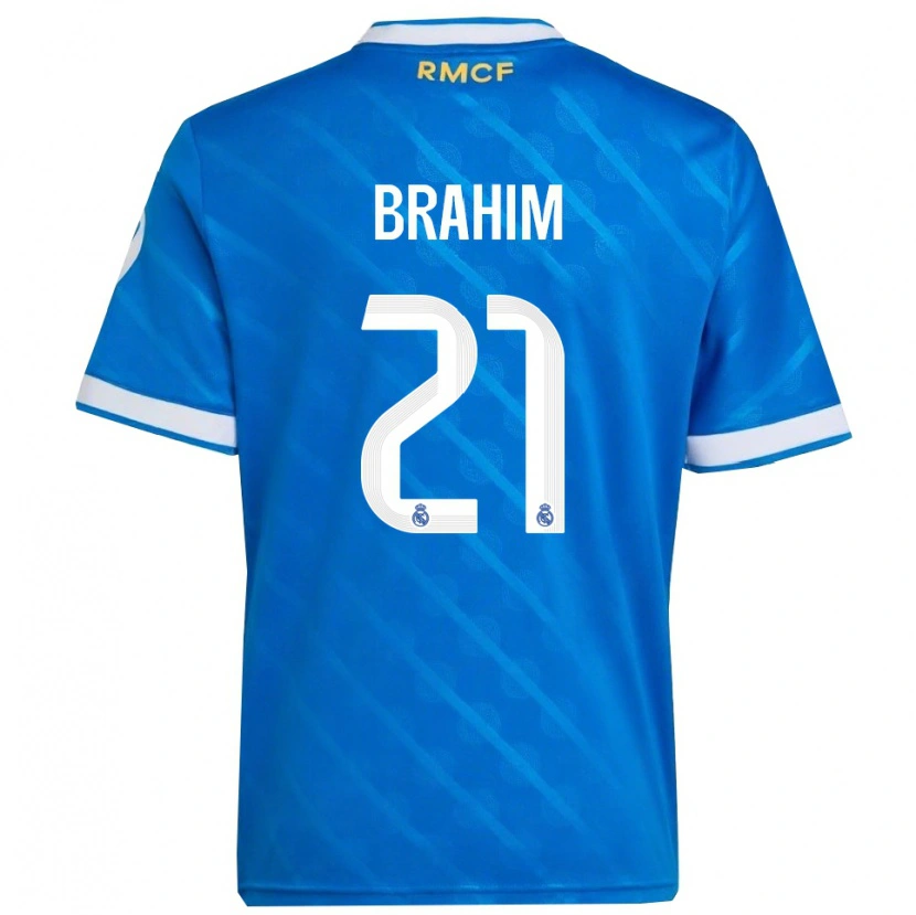 Danxen Damen Brahim Díaz #21 Blau Weiß Ausweichtrikot Trikot 2025/26 T-Shirt
