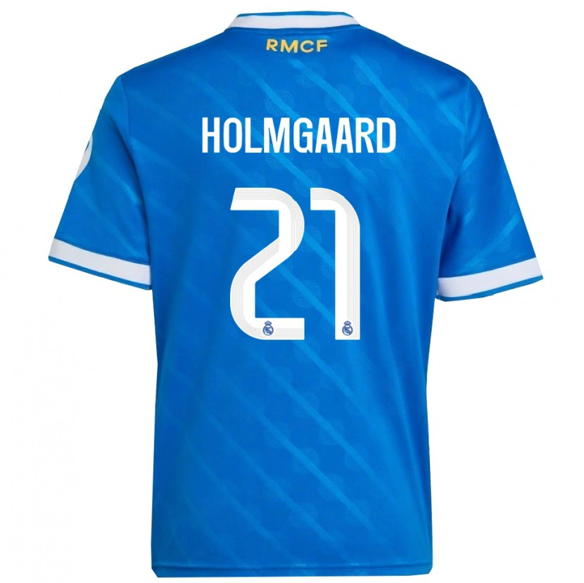 Danxen Damen Sara Rosted Holmgaard #21 Blau Weiß Ausweichtrikot Trikot 2025/26 T-Shirt