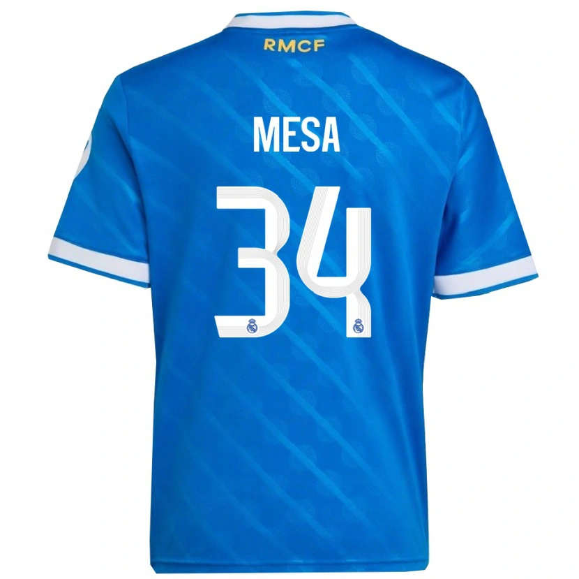 Danxen Damen Óscar Mesa #34 Blau Weiß Ausweichtrikot Trikot 2025/26 T-Shirt