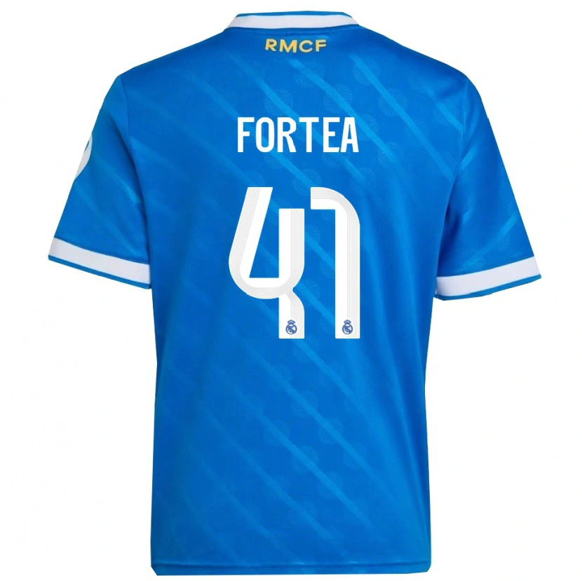 Danxen Damen Jesús Fortea #41 Blau Weiß Ausweichtrikot Trikot 2025/26 T-Shirt