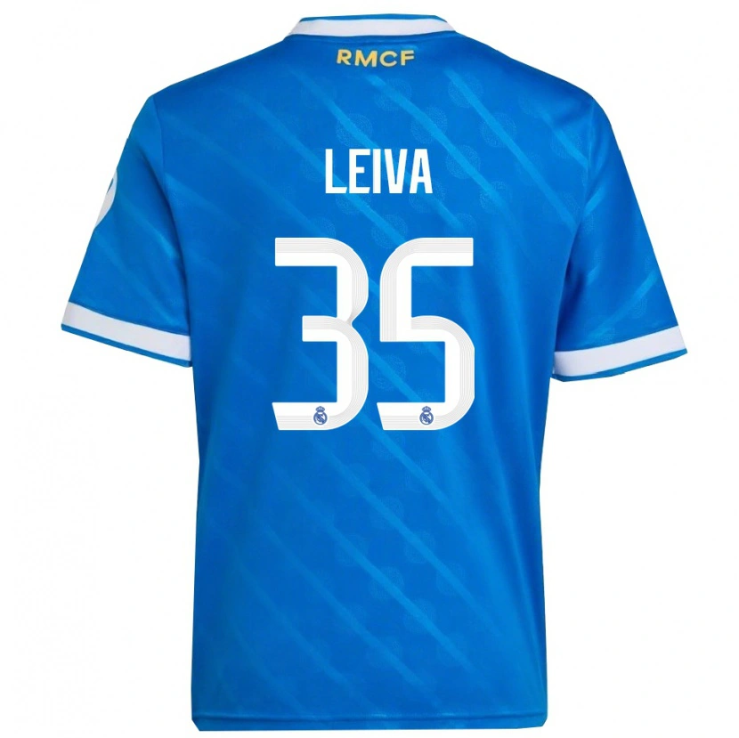 Danxen Damen Álvaro Leiva #35 Blau Weiß Ausweichtrikot Trikot 2025/26 T-Shirt
