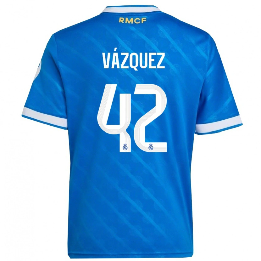 Danxen Damen Erik Vázquez #42 Blau Weiß Ausweichtrikot Trikot 2025/26 T-Shirt