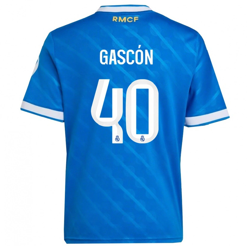Danxen Damen Ignacio Gascón #40 Blau Weiß Ausweichtrikot Trikot 2025/26 T-Shirt